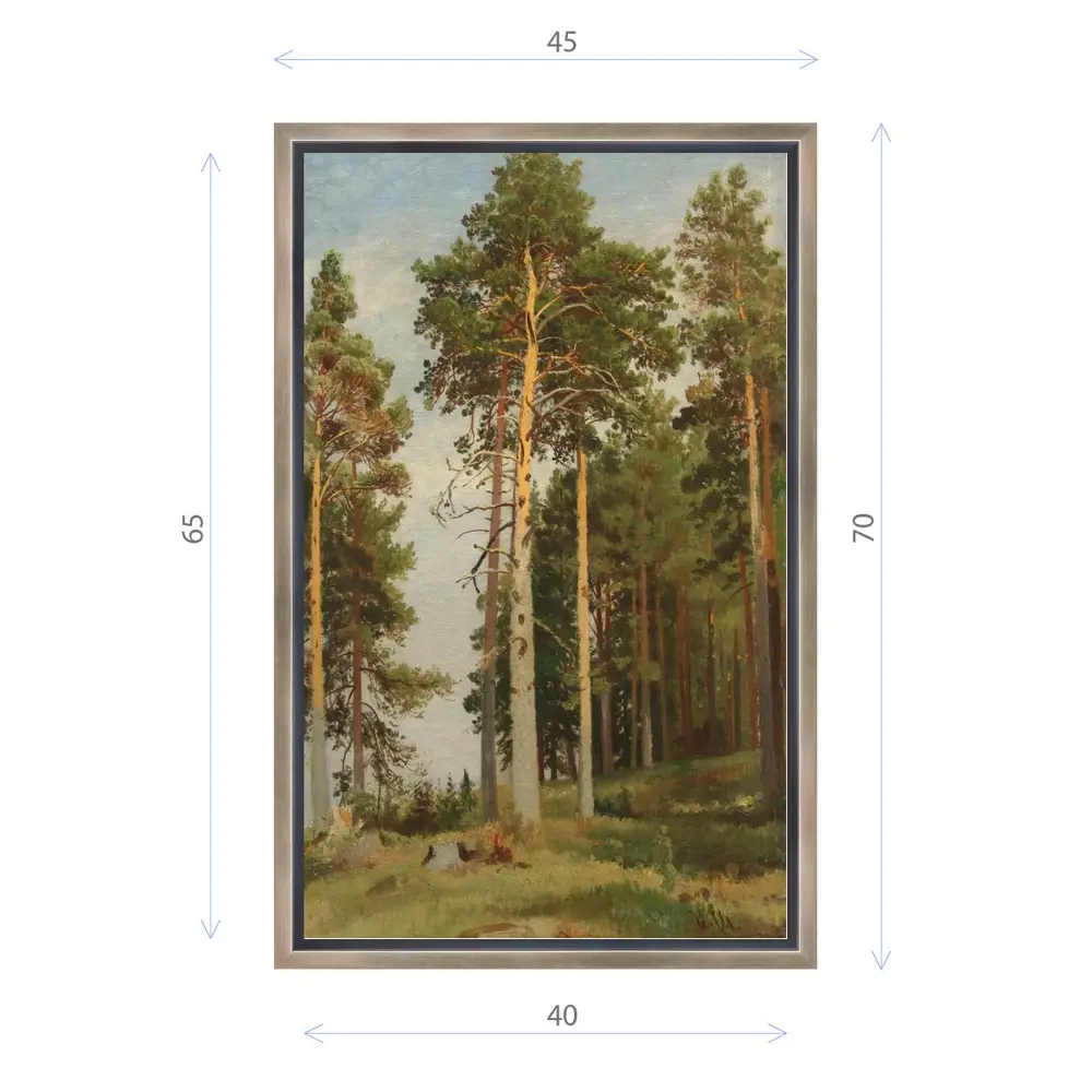 Фото Картина в раме Декор депо "Иван Шишкин. Сосны освещенные солнцем" 70x45 см