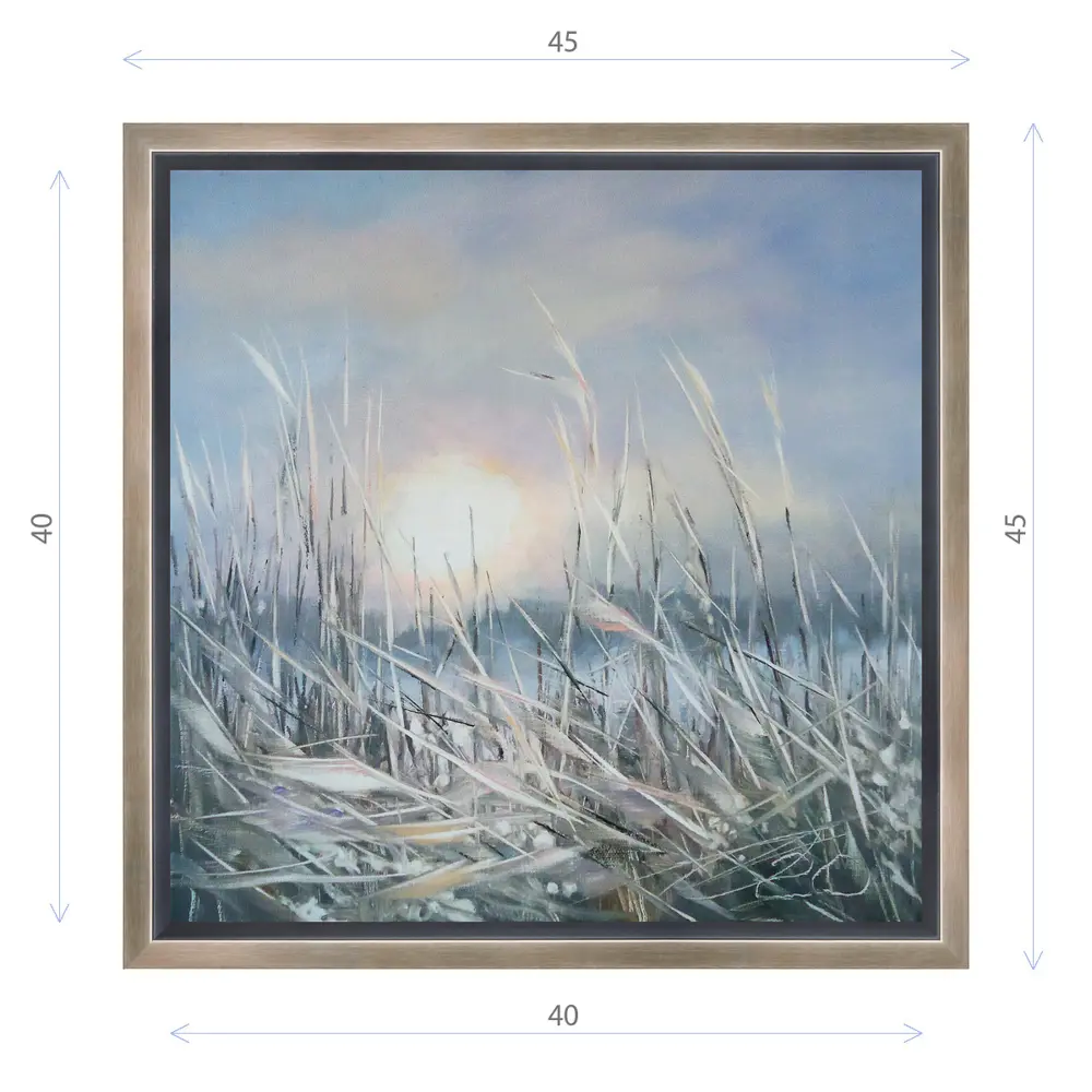 Фото Картина в раме Декор депо "Михаил Харитонов. Серебряный рассвет" 45x45 см