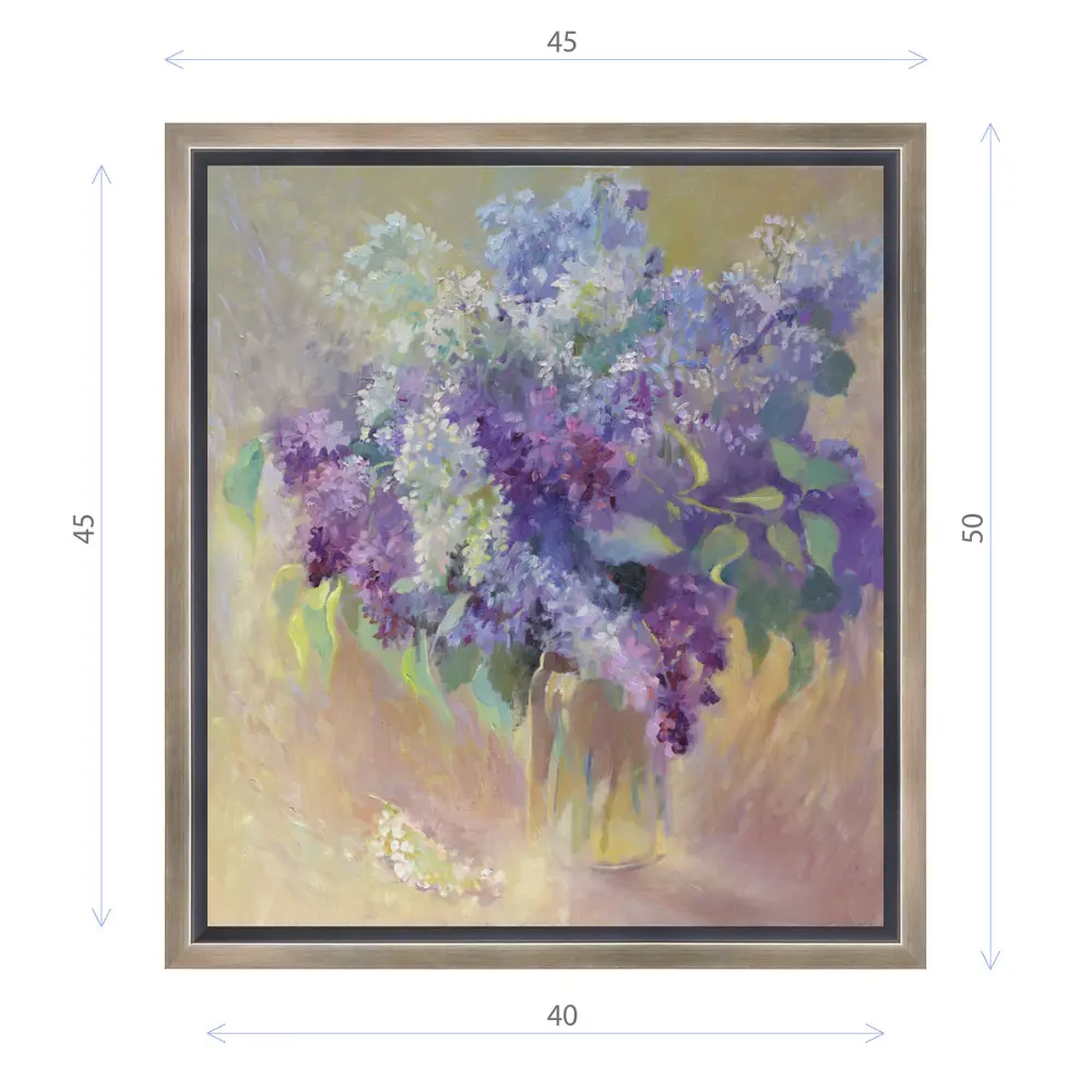 Фото Картина в раме Декор депо "Ксения Черномор. Сирень 2020" 50x45 см