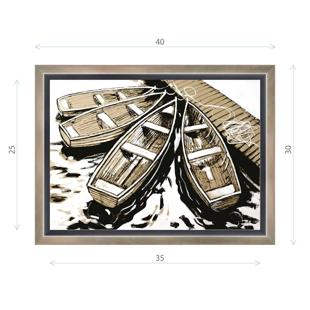 Фото Картина в раме Декор депо "Константин Малютин. Четыре лодки" 30x40 см Фото Картина в раме Декор депо "Константин Малютин. Четыре лодки" 30x40 см