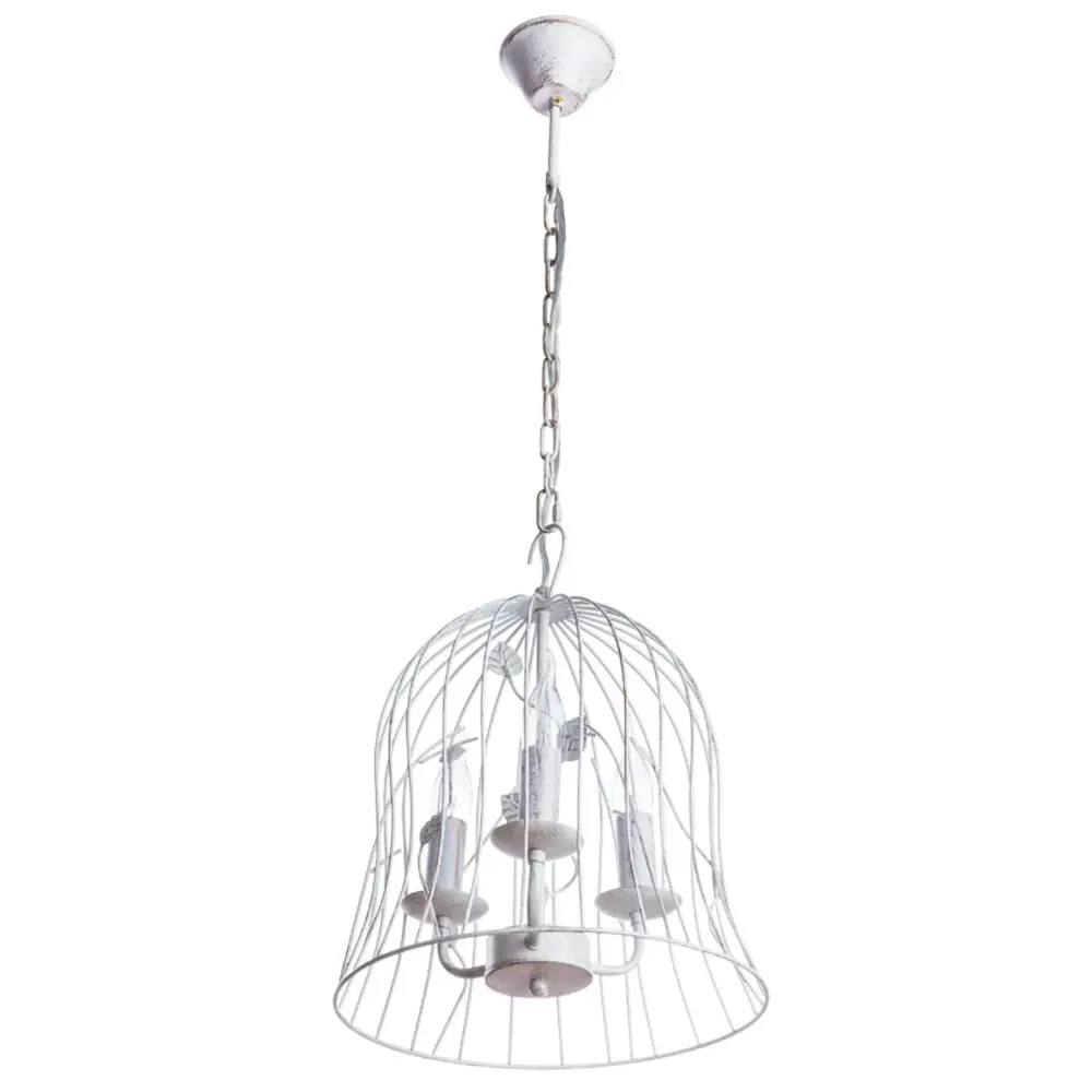 Фото Люстра подвесная Arte Lamp Gabbia A1878SP-3WG, 3 лампы, цвет белый Фото Люстра подвесная Arte Lamp Gabbia A1878SP-3WG, 3 лампы, цвет белый
