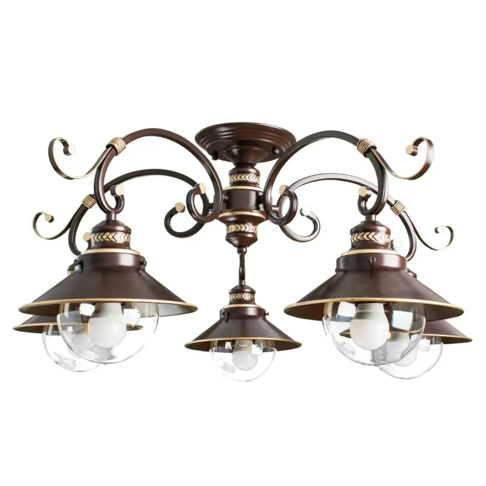 Фото Люстра потолочная Arte Lamp 7 A4577PL-5CK, 5 ламп, цвет коричневый Фото Люстра потолочная Arte Lamp 7 A4577PL-5CK, 5 ламп, цвет коричневый