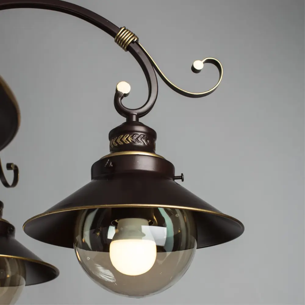 Фото 4 Люстра потолочная Arte Lamp 7 A4577PL-5CK, 5 ламп, цвет коричневый Фото 4 Люстра потолочная Arte Lamp 7 A4577PL-5CK, 5 ламп, цвет коричневый