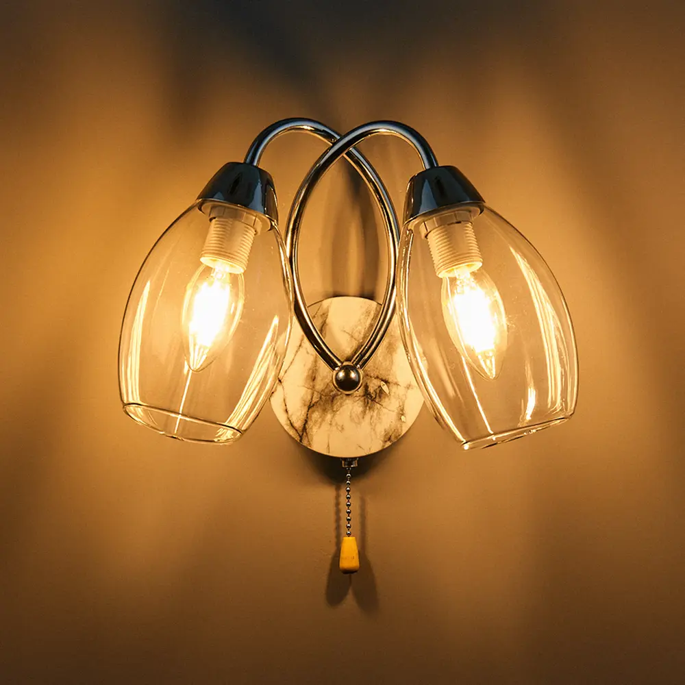 Фото 2 Настенный светильник Lumion Comfi 5207/2W, цвет хром Фото 2 Настенный светильник Lumion Comfi 5207/2W, цвет хром