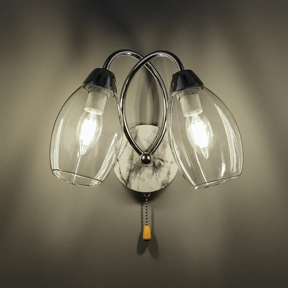 Фото 3 Настенный светильник Lumion Comfi 5207/2W, цвет хром Фото 3 Настенный светильник Lumion Comfi 5207/2W, цвет хром