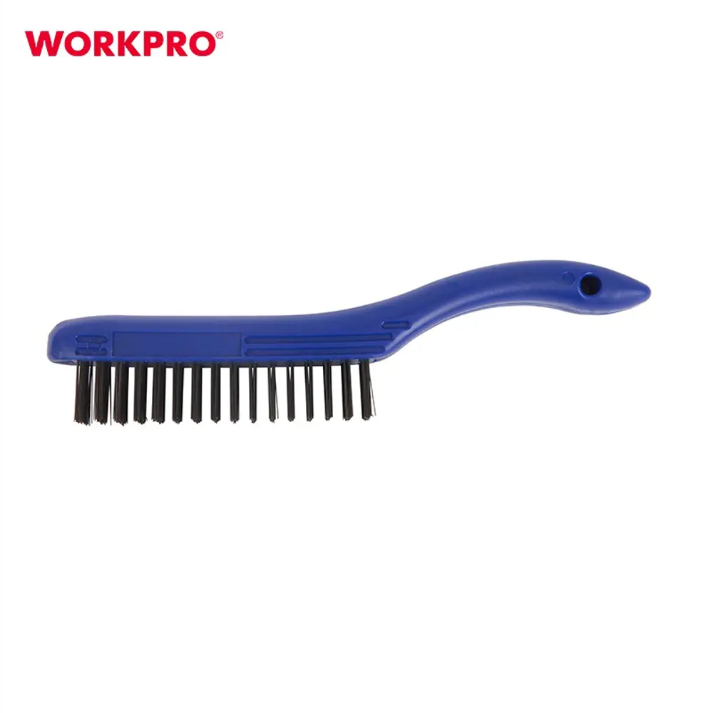 Фото Щетка проволочная стальная Workpro WP253002 4x16 Фото Щетка проволочная стальная Workpro WP253002 4x16
