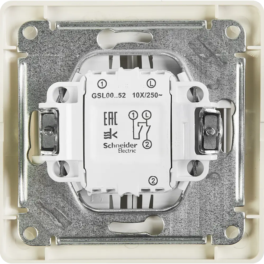 Фото 3 Выключатель встраиваемый Systeme Electric Glossa 2 клавиши цвет молочный Фото 3 Выключатель встраиваемый Systeme Electric Glossa 2 клавиши цвет молочный