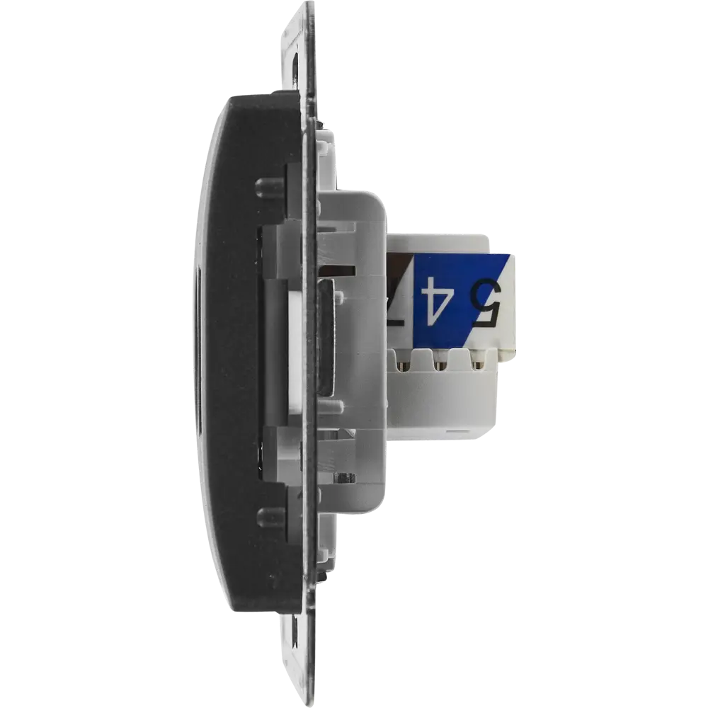 Фото 3 Розетка двойная компьютерная встраиваемая Systeme Electric Glossa RJ45 UTP cat 5e цвет антрацит Фото 3 Розетка двойная компьютерная встраиваемая Systeme Electric Glossa RJ45 UTP cat 5e цвет антрацит