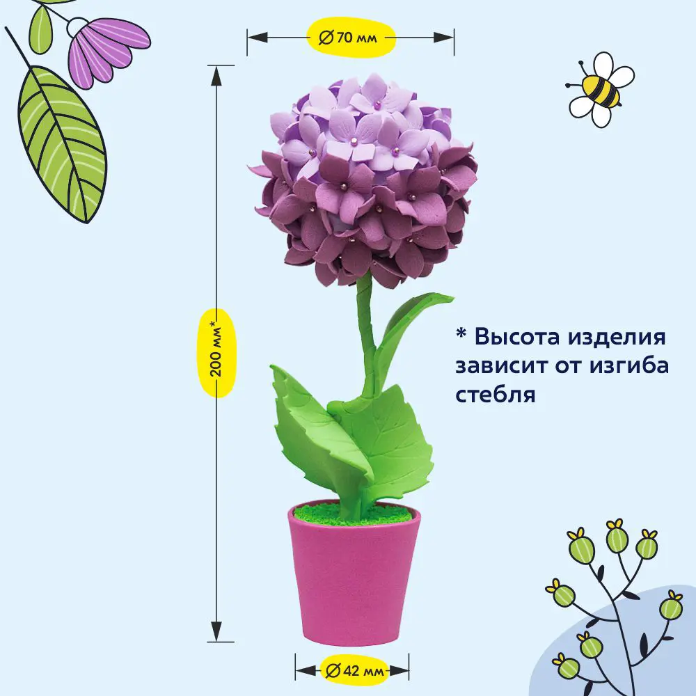 Фото Набор для творчества Волшебная Мастерская ТПМ-07 Топиарий Гортензия фиолетовая Фото Набор для творчества Волшебная Мастерская ТПМ-07 Топиарий Гортензия фиолетовая