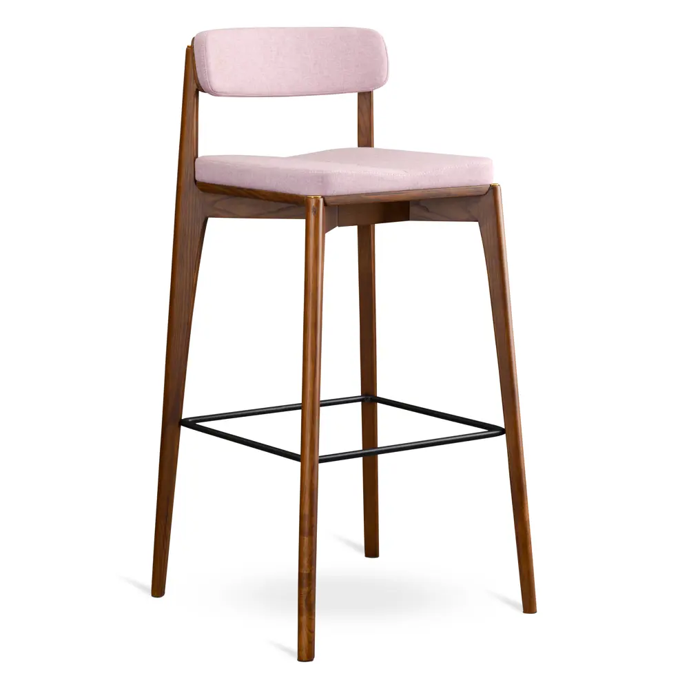 Фото Барный стул Latitude Aska 51x102x52 цвет орех/розовый Фото Барный стул Latitude Aska 51x102x52 цвет орех/розовый