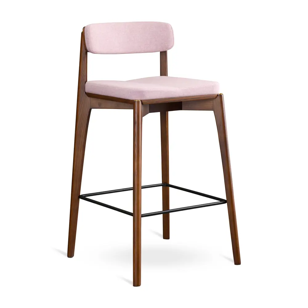 Фото Полубарный стул Latitude Aska 52x93x55 цвет орех/розовый Фото Полубарный стул Latitude Aska 52x93x55 цвет орех/розовый