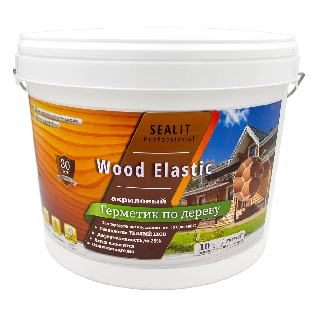 Фото Герметик для дерева SEALIT PROFESSIONAL Wood Elastic цвет бук 15 кг
