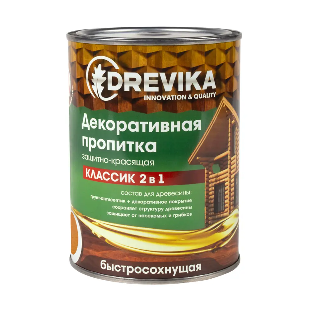 Фото Пропитка древесины DREVIKA 3479 цвет калужница 0.75 л