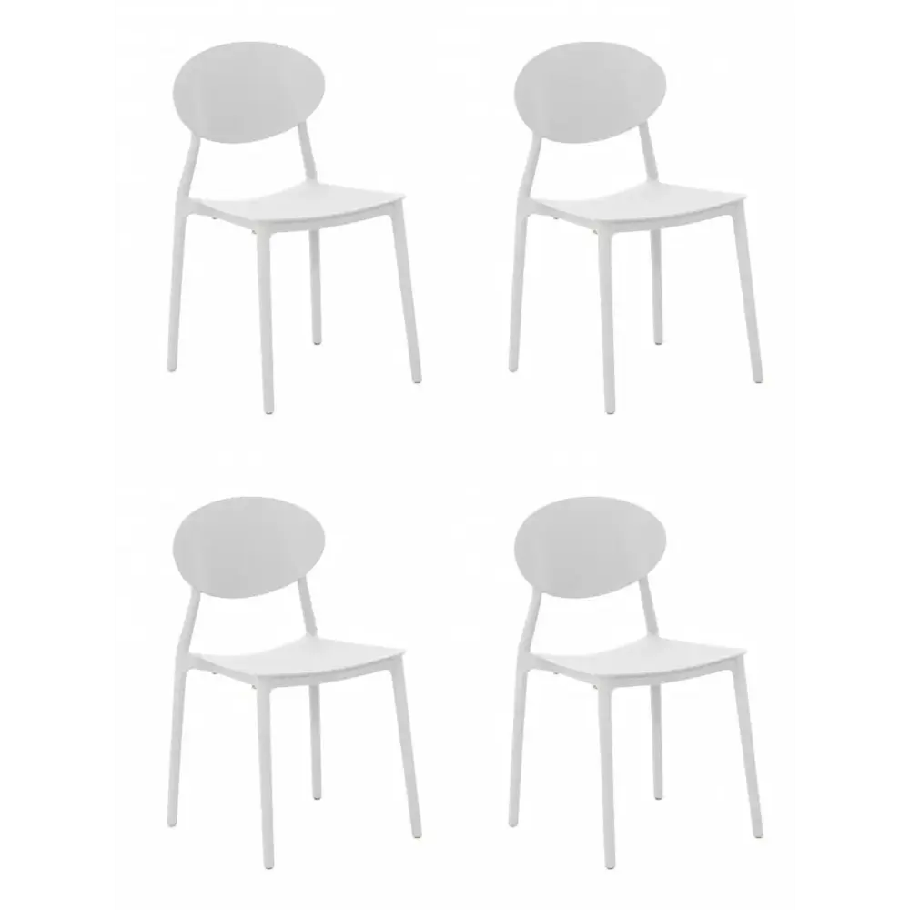Фото Комплект стульев 4 шт Огого обстановочка! 82x42x45 см пластик цвет белый