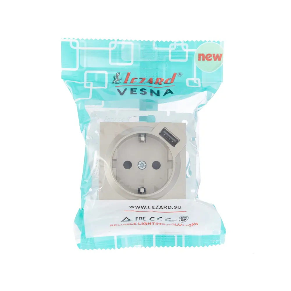 Фото 6 Розетка USB встраиваемая Lezard Vesna 742-3788-181 с заземлением цвет титан Фото 6 Розетка USB встраиваемая Lezard Vesna 742-3788-181 с заземлением цвет титан