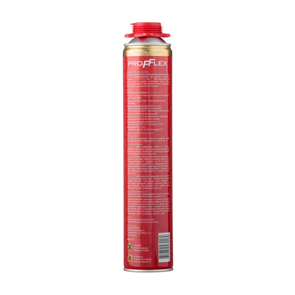 Фото 2 Пена монтажная профессиональная Profflex PRO RED Plus 65л зимняя 850 мл Фото 2 Пена монтажная профессиональная Profflex PRO RED Plus 65л зимняя 850 мл