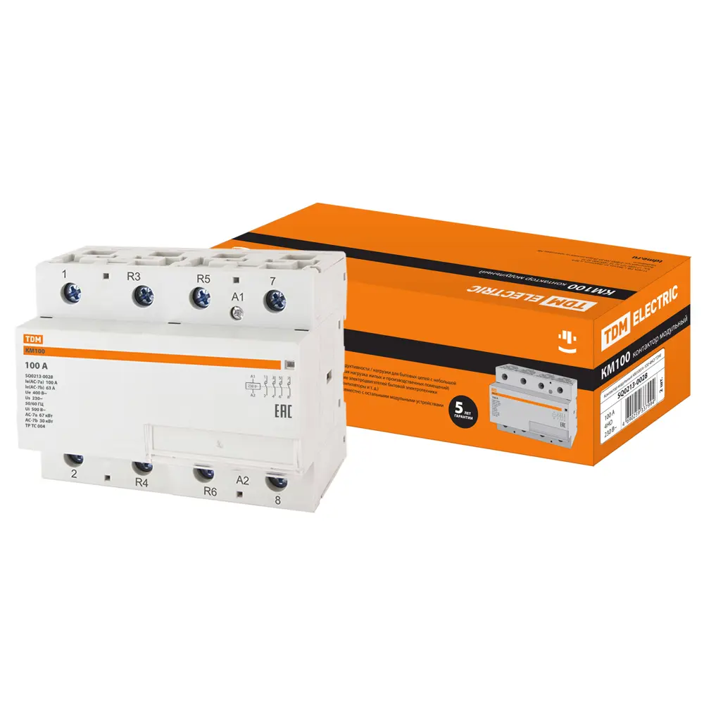 Фото Контактор Tdm electric КМ100/4-100 4НО 100 А 230 В Фото Контактор Tdm electric КМ100/4-100 4НО 100 А 230 В