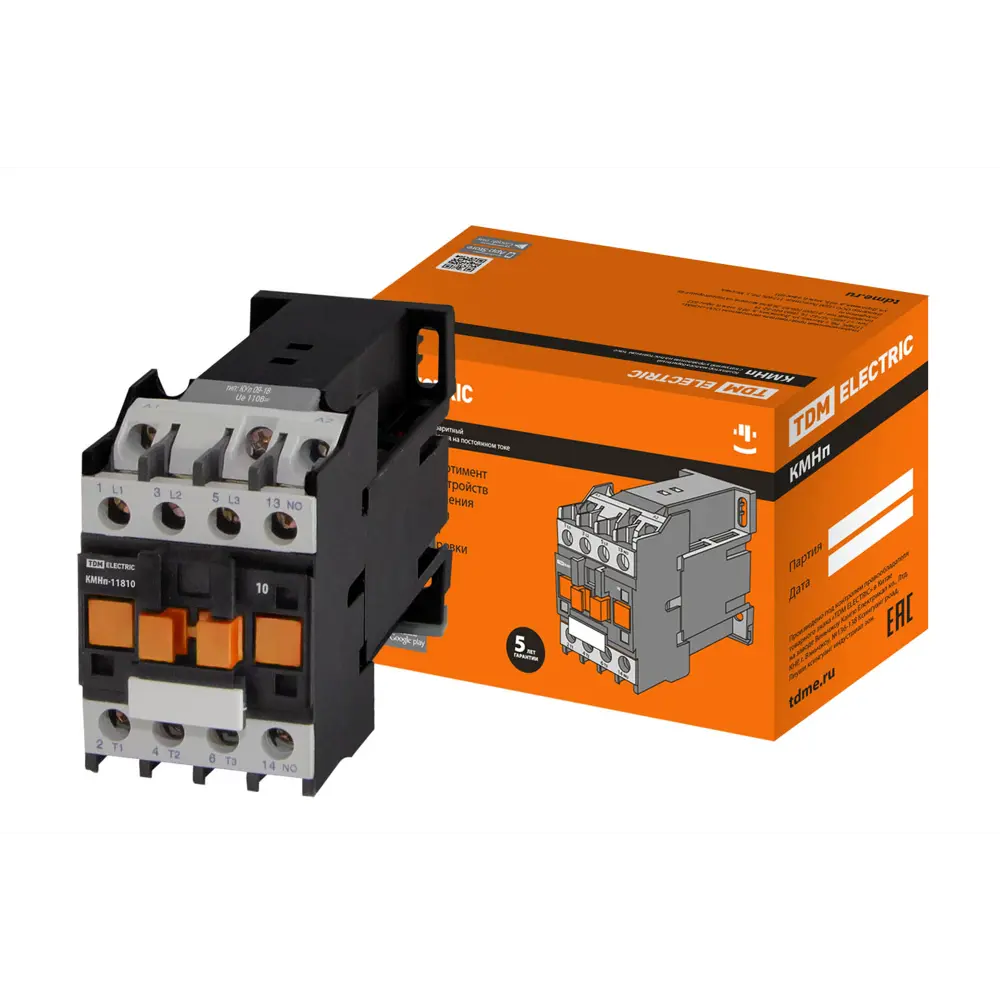 Фото Контактор Tdm electric КМНп-11810 18 А 110 В Фото Контактор Tdm electric КМНп-11810 18 А 110 В