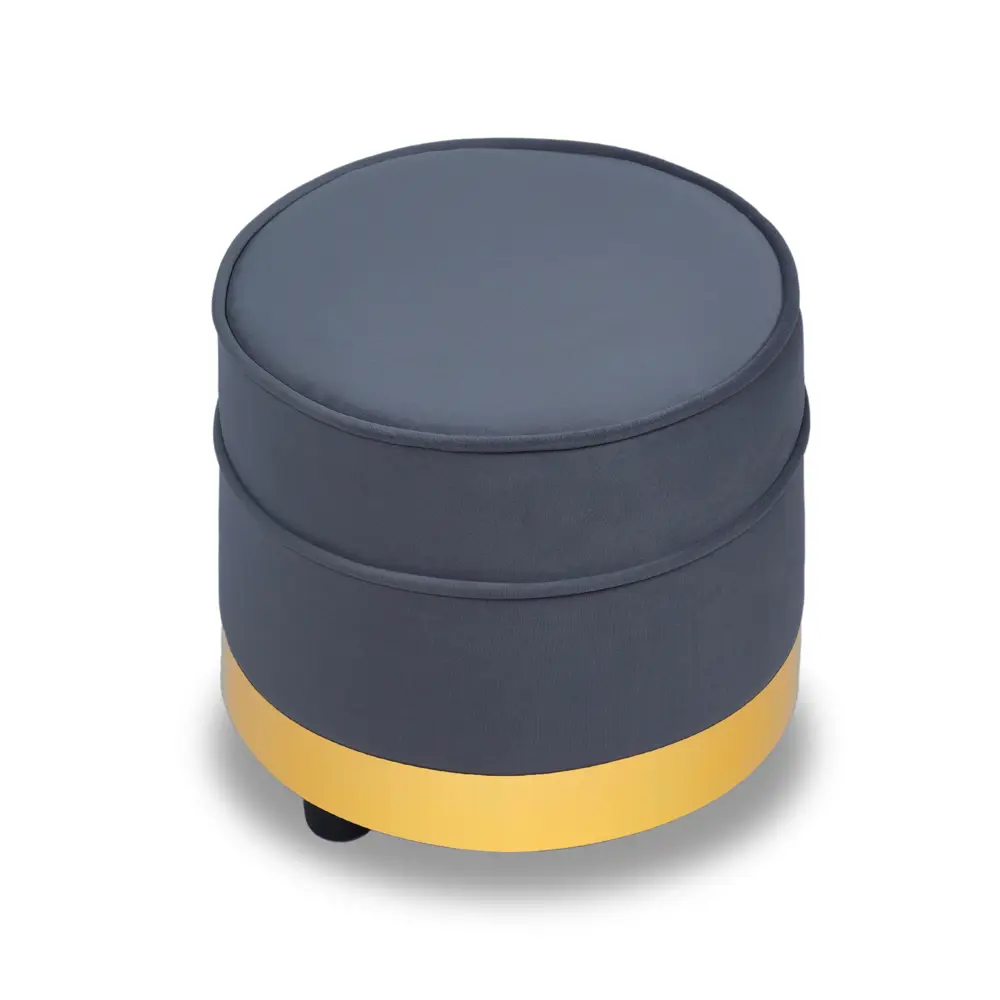 Фото 2 Пуф Арис голд 40x37x40 см цвет темно-серый