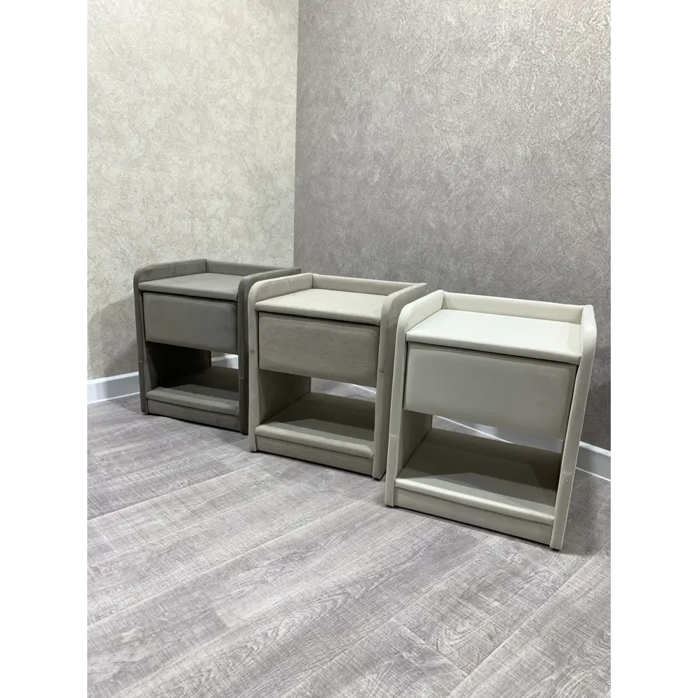 Фото 8 Тумба прикроватная Мекко 42x52x39 см 1 ящик велюр цвет какао Фото 8 Тумба прикроватная Мекко 42x52x39 см 1 ящик велюр цвет какао