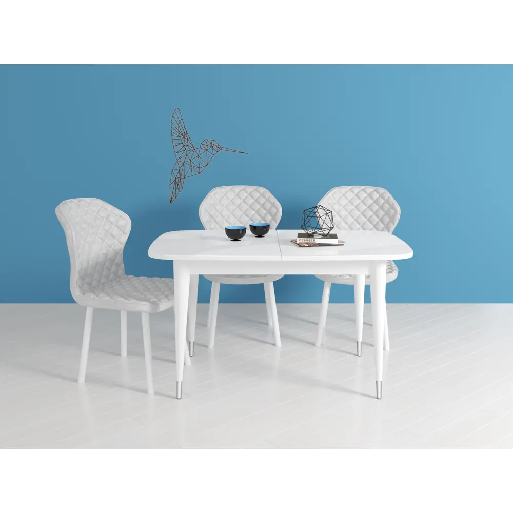 Фото 2 Кухонный стол прямоугольный Kenner 330693 125-165x125x76 см ЛДСП цвет белый Фото 2 Кухонный стол прямоугольный Kenner 330693 125-165x125x76 см ЛДСП цвет белый