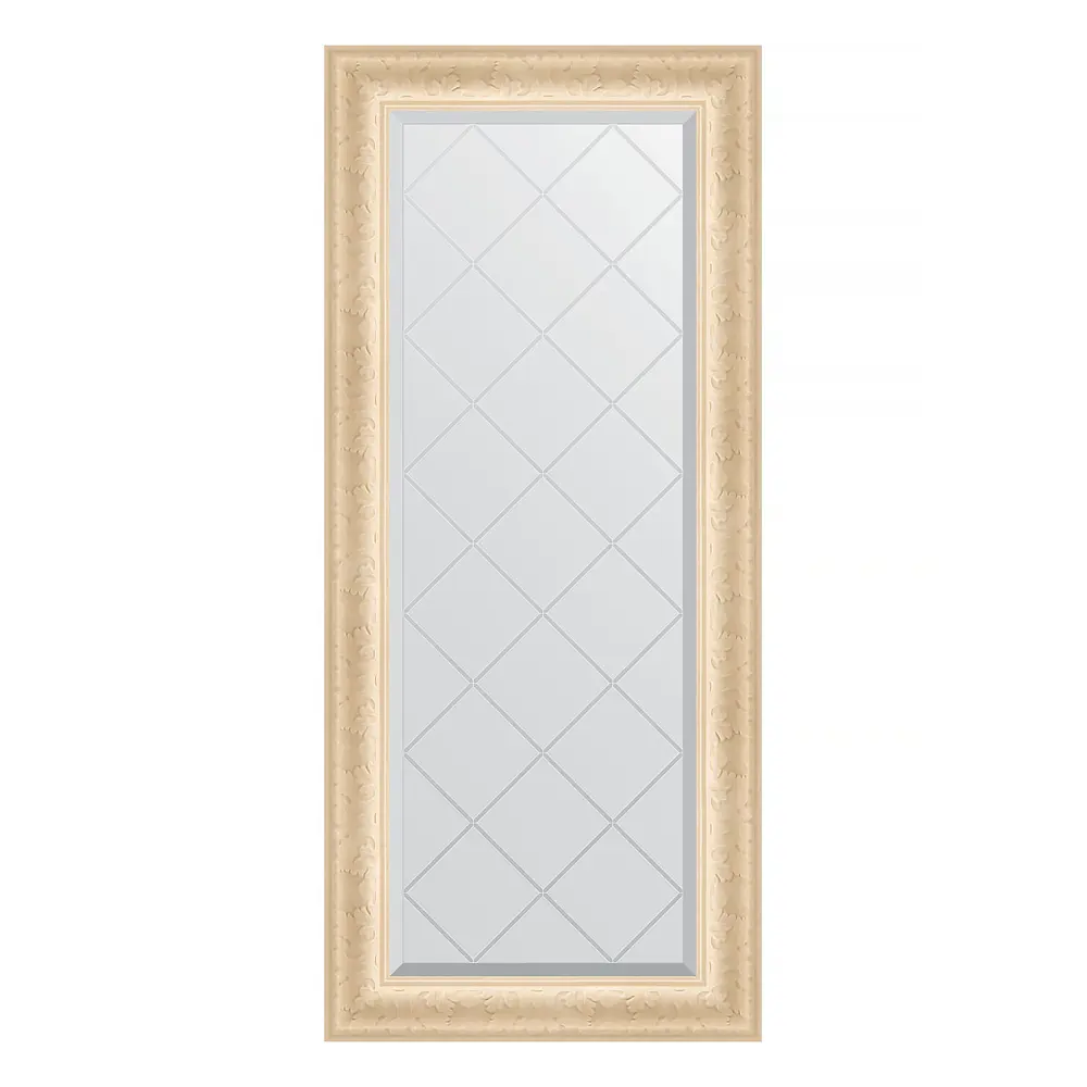 Фото Зеркало с гравировкой в багетной раме Evoform старый гипс 82 мм 55x124 см BY 4054