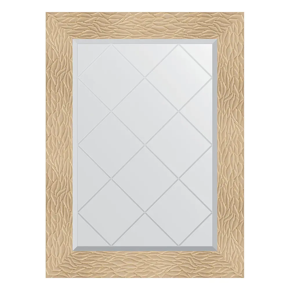 Фото Зеркало с гравировкой в багетной раме Evoform золотые дюны 90 мм 66x89 см BY 4107