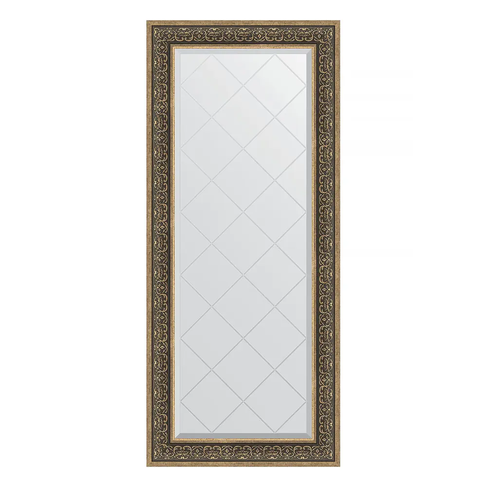 Фото Зеркало с гравировкой в багетной раме Evoform вензель серебряный 101 мм 69x159 см BY 4164