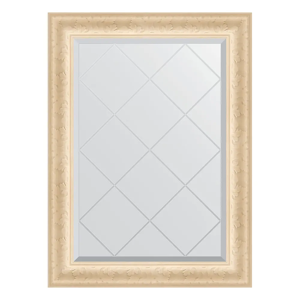 Фото Зеркало с гравировкой в багетной раме Evoform старый гипс 82 мм 65x87 см BY 4097