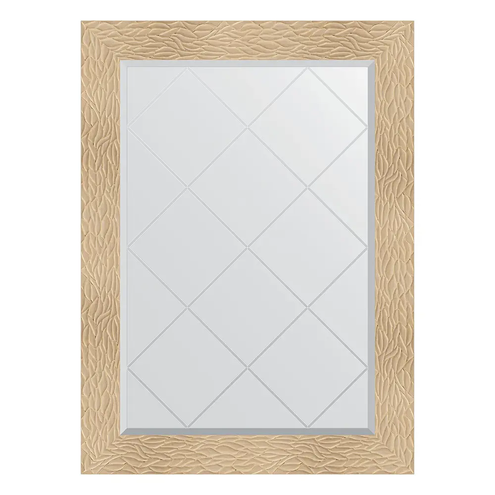 Фото Зеркало с гравировкой в багетной раме Evoform золотые дюны 90 мм 76x104 см BY 4193