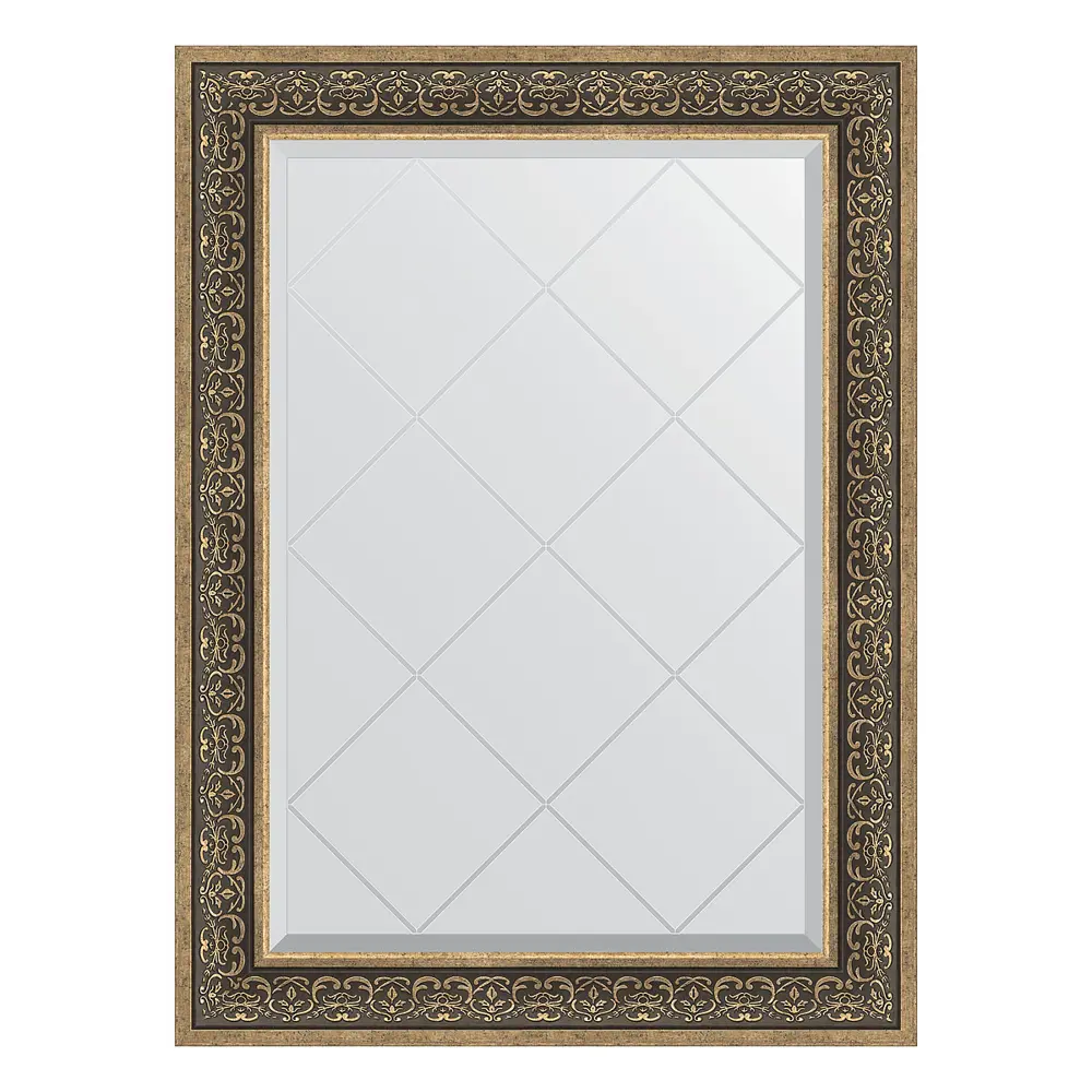 Фото Зеркало с гравировкой в багетной раме Evoform вензель серебряный 101 мм 79x106 см BY 4207