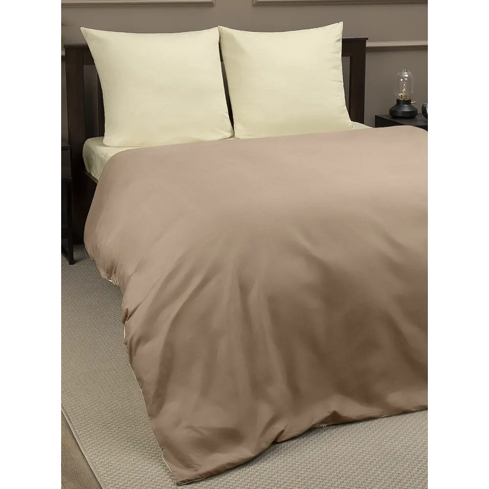 Фото 2 Комплект постельного белья Amore Mio Caribou двуспальный, сатин цвет коричневый Фото 2 Комплект постельного белья Amore Mio Caribou двуспальный, сатин цвет коричневый