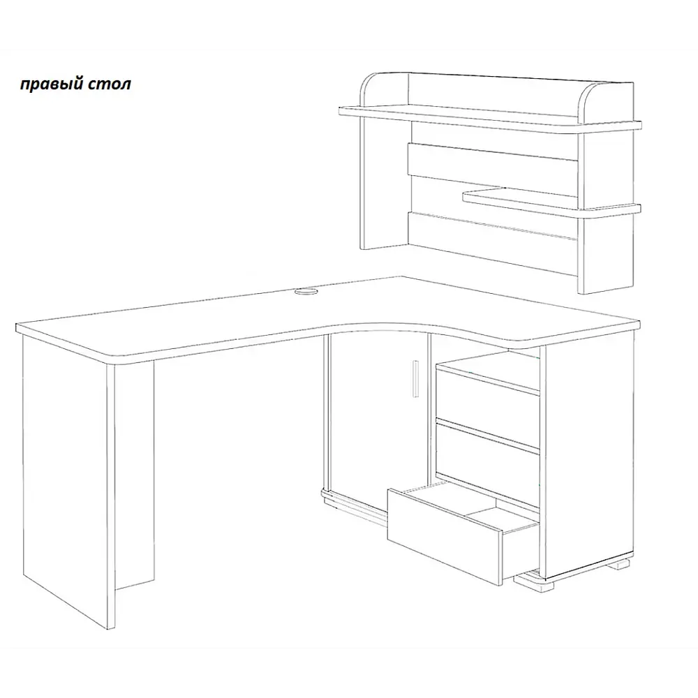 Фото 2 Компьютерный стол Мэрдэс СР-145 КВК-ПРАВ НОВЫЙ 140x139x116 см ЛДСП цвет светло-бежевый