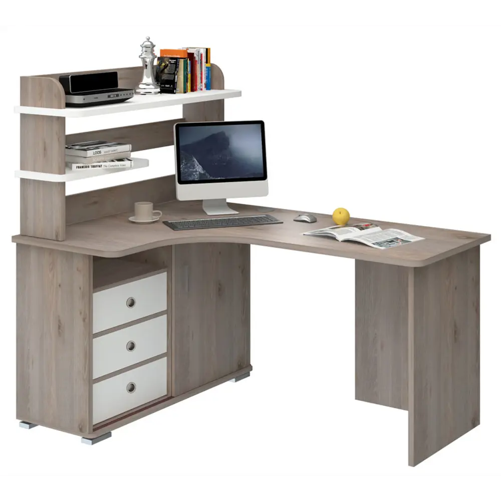 Фото Компьютерный стол Мэрдэс СР-145 НБЕН-ЛЕВ НОВЫЙ 140x139x116 см ЛДСП цвет серо-бежевый Фото Компьютерный стол Мэрдэс СР-145 НБЕН-ЛЕВ НОВЫЙ 140x139x116 см ЛДСП цвет серо-бежевый