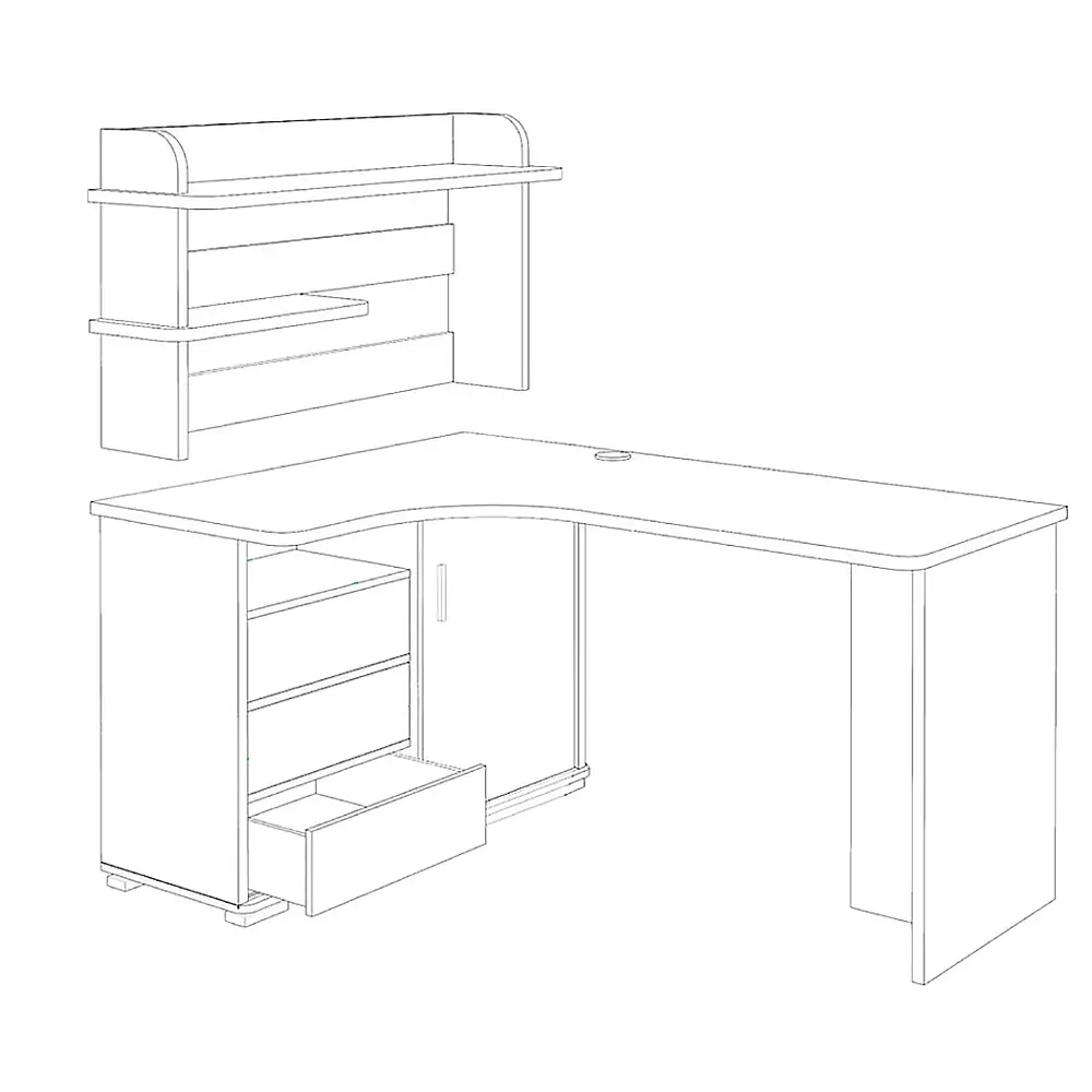 Фото 2 Компьютерный стол Мэрдэс СР-145 НБЕН-ЛЕВ НОВЫЙ 140x139x116 см ЛДСП цвет серо-бежевый Фото 2 Компьютерный стол Мэрдэс СР-145 НБЕН-ЛЕВ НОВЫЙ 140x139x116 см ЛДСП цвет серо-бежевый
