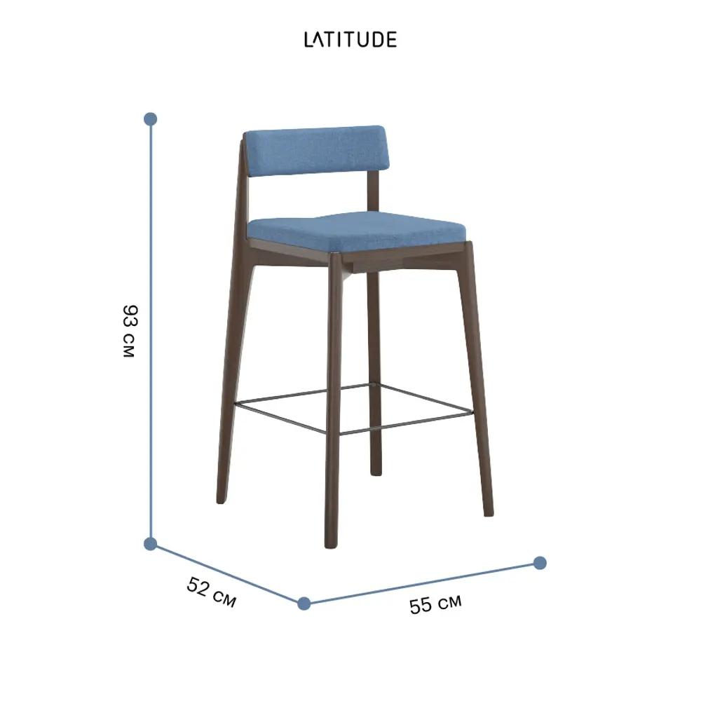 Фото 7 Полубарный стул Latitude Aska 52x93x55 цвет орех/темно-синий Фото 7 Полубарный стул Latitude Aska 52x93x55 цвет орех/темно-синий