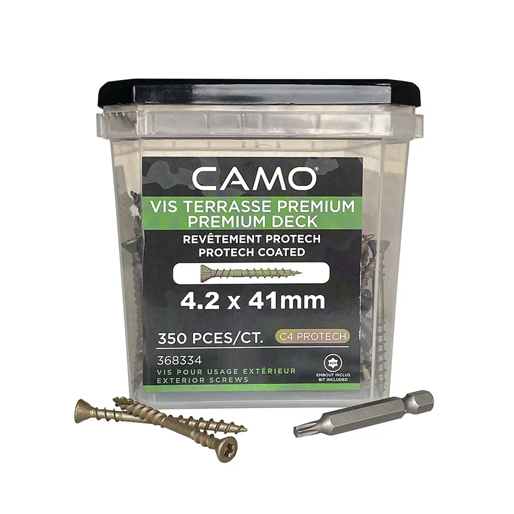 Фото Саморезы Camo Premium decking screw protech 41x4.2 мм C4 T20 350 шт для монтажа террас и фасадов Фото Саморезы Camo Premium decking screw protech 41x4.2 мм C4 T20 350 шт для монтажа террас и фасадов