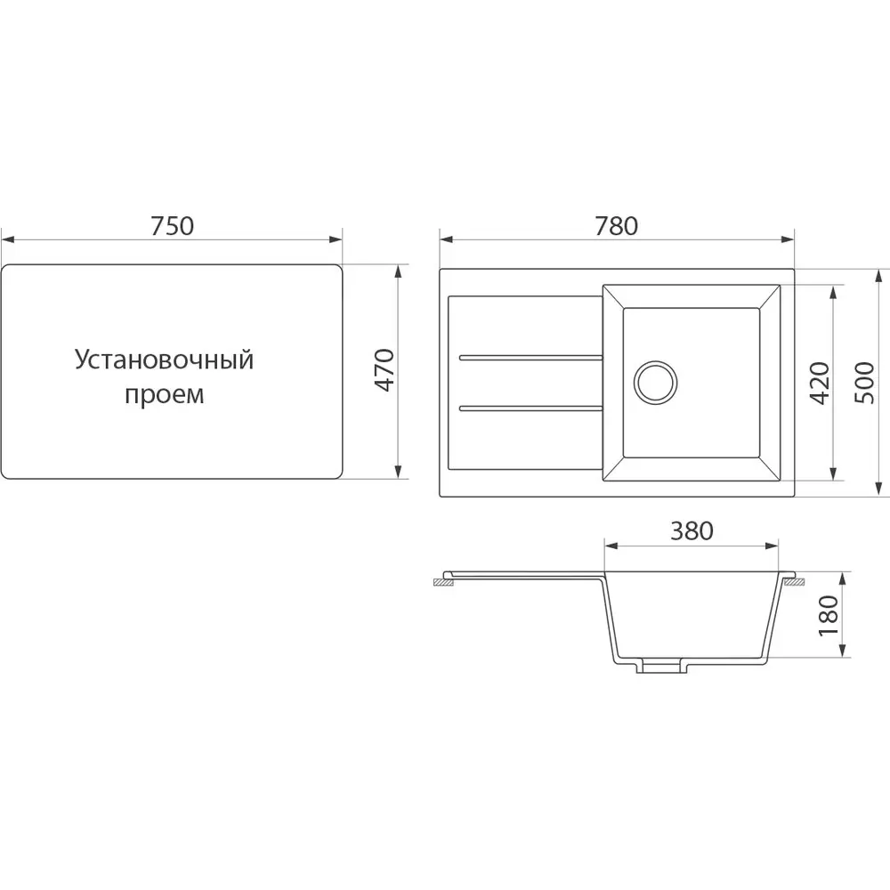 Фото 11 Врезная мойка Domaci 579388 78x50x18 см искусственный камень цвет черный Фото 11 Врезная мойка Domaci 579388 78x50x18 см искусственный камень цвет черный