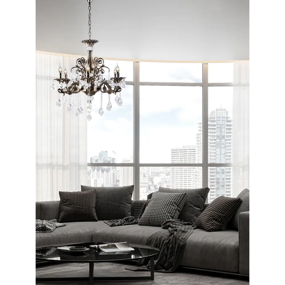 Фото 9 Люстра подвесная Мелодия света 6628А Bourgeois 6 ламп 24 м² цвет бронза Фото 9 Люстра подвесная Мелодия света 6628А Bourgeois 6 ламп 24 м² цвет бронза