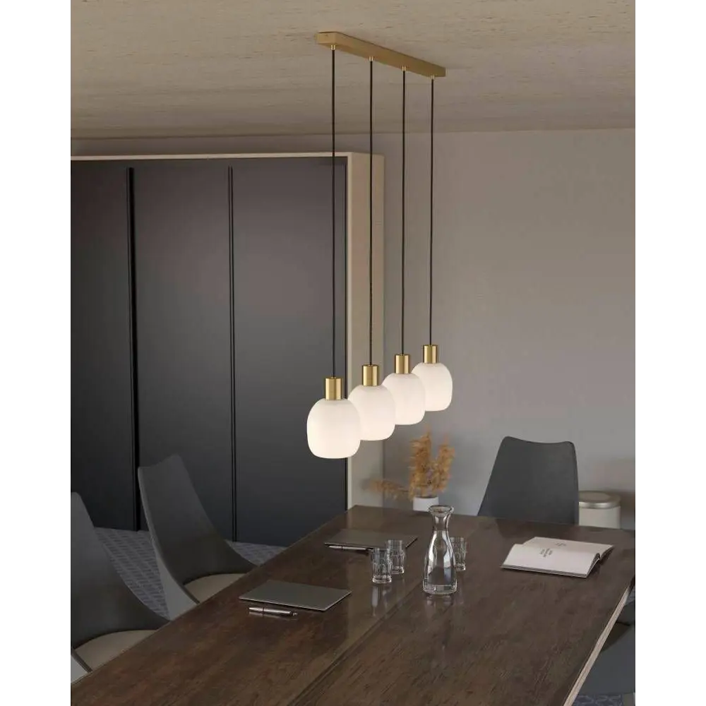 Фото 2 Светильник подвесной Eglo 900306 Manzanares 4 лампы 10.70 м² цвет золото