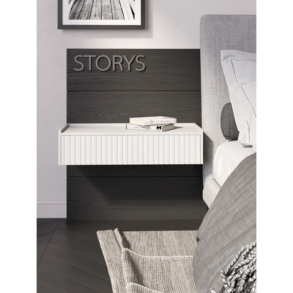 Фото Консоль подвесная Storys Сити 75x35x20 см ЛДСП цвет белый Фото Консоль подвесная Storys Сити 75x35x20 см ЛДСП цвет белый
