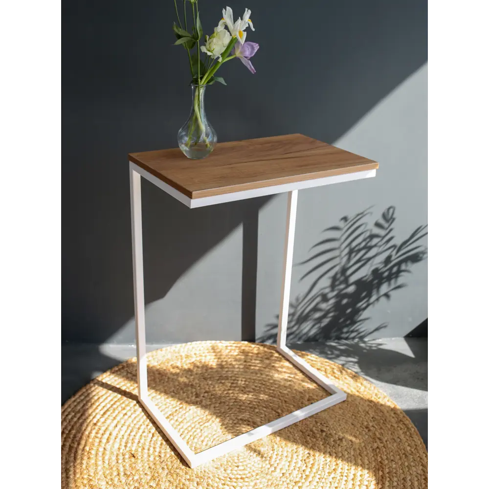 Фото 3 Приставной столик прямоугольный Диалан-строй цвет белый Муар "Дуб Craft золотой" 31x51x70 см Фото 3 Приставной столик прямоугольный Диалан-строй цвет белый Муар "Дуб Craft золотой" 31x51x70 см