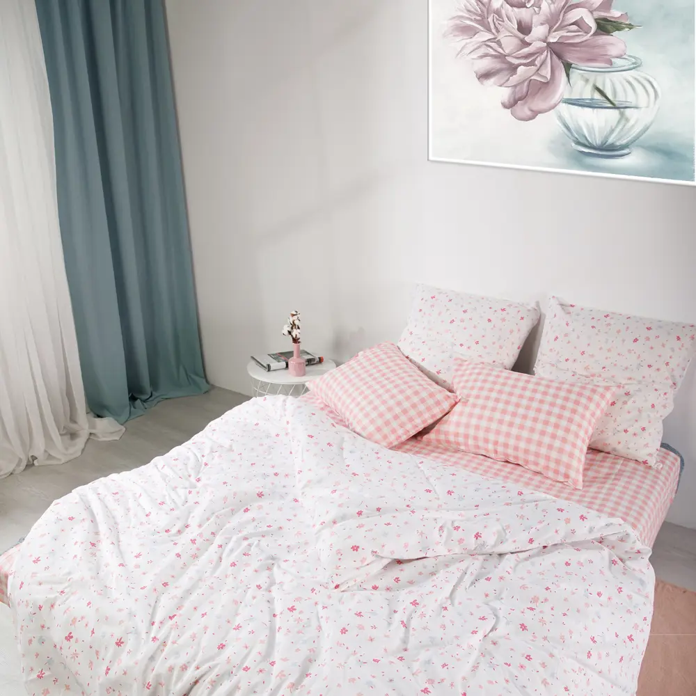 Фото Комплект постельного белья Ночь Нежна Глория 70407-1+70408-1 Бязь 120гр. евро 50x70 см (2)