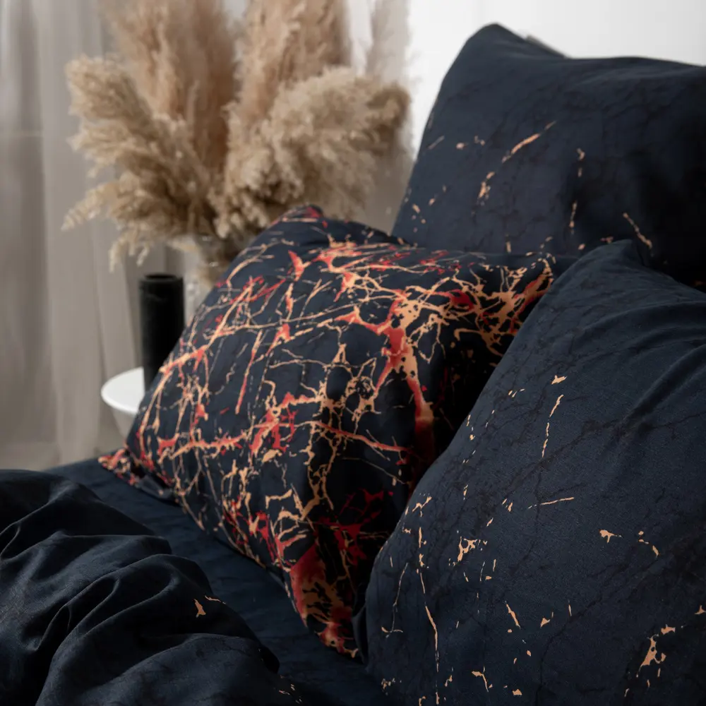 Фото 4 Комплект постельного белья Ночь Нежна Вулкан 70606-1+70607-1 Бязь 120гр. евро 50x70 см (2)