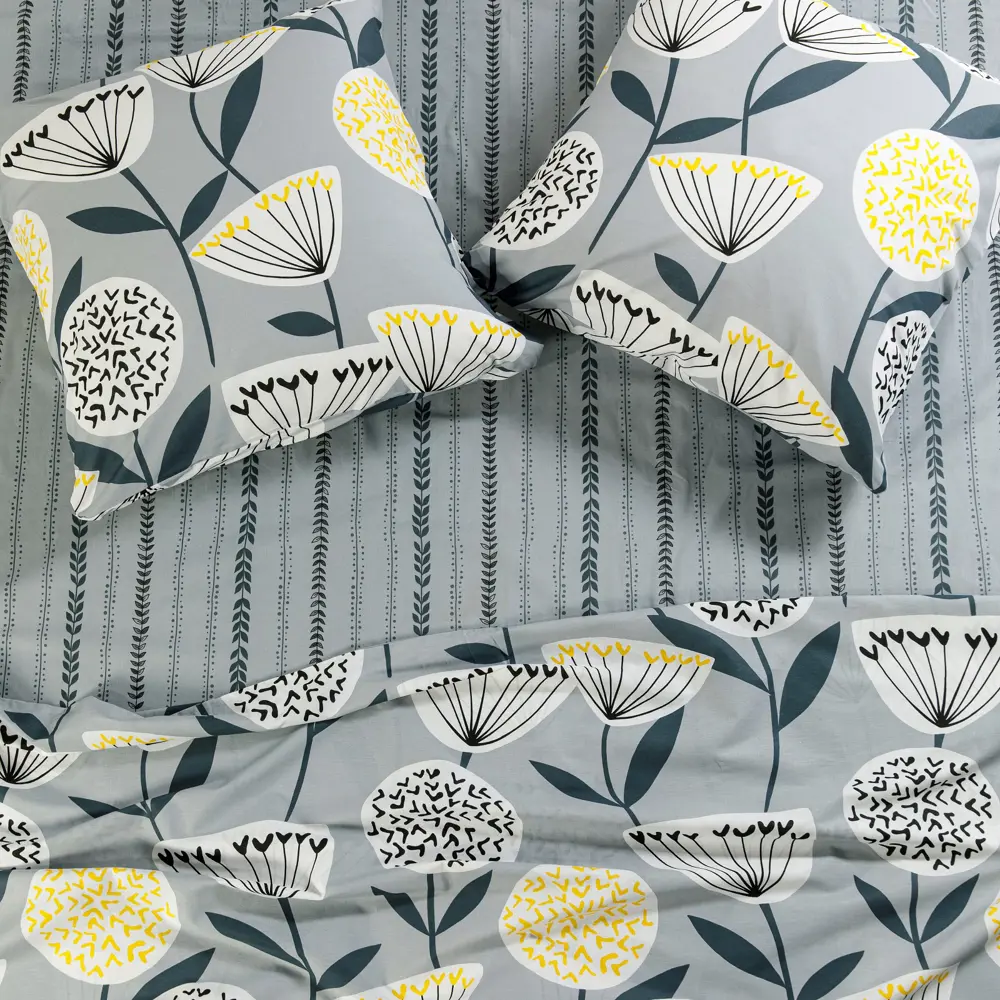 Фото 2 Комплект постельного белья Ночь Нежна Лилу 70510-1+70418-2 Поплин 2 сп. Евро 70x70 см (2)