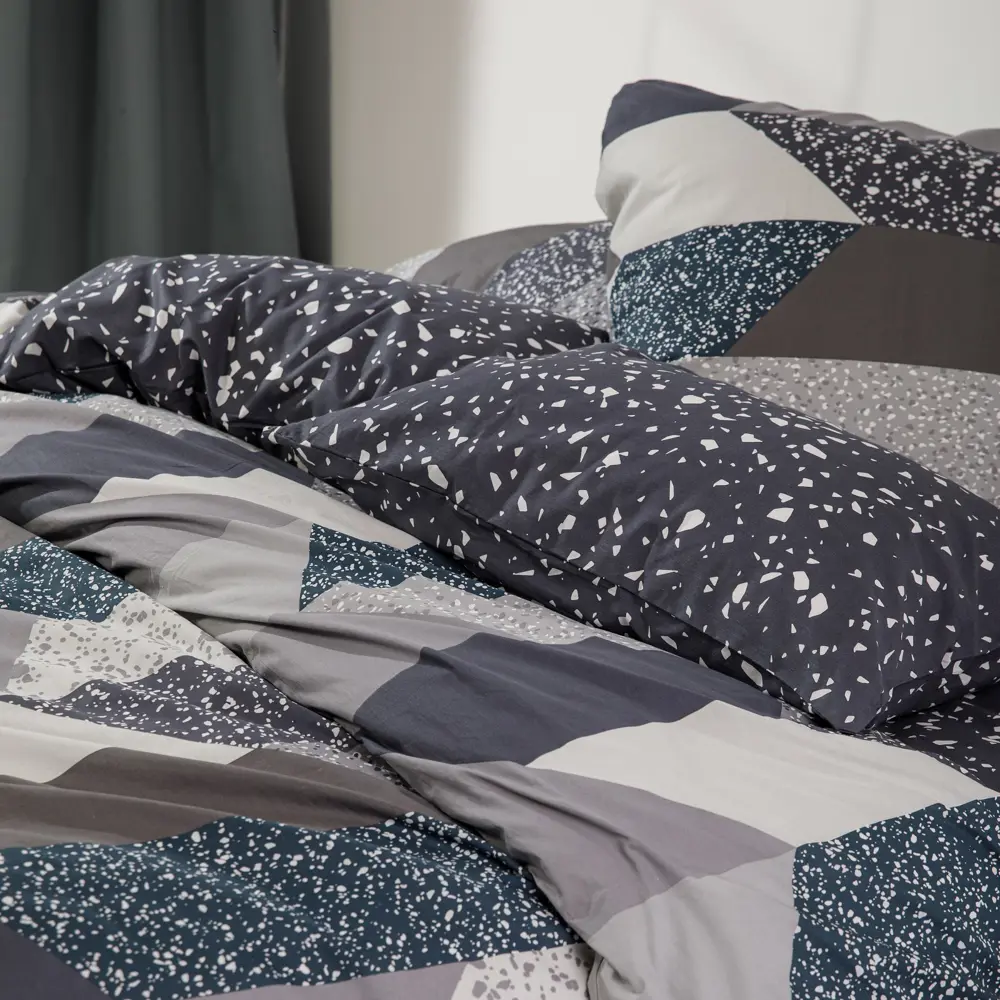 Фото 3 Комплект постельного белья Ночь Нежна Флорида 70508-1+70509-1 Поплин евро 70x70 см (2)