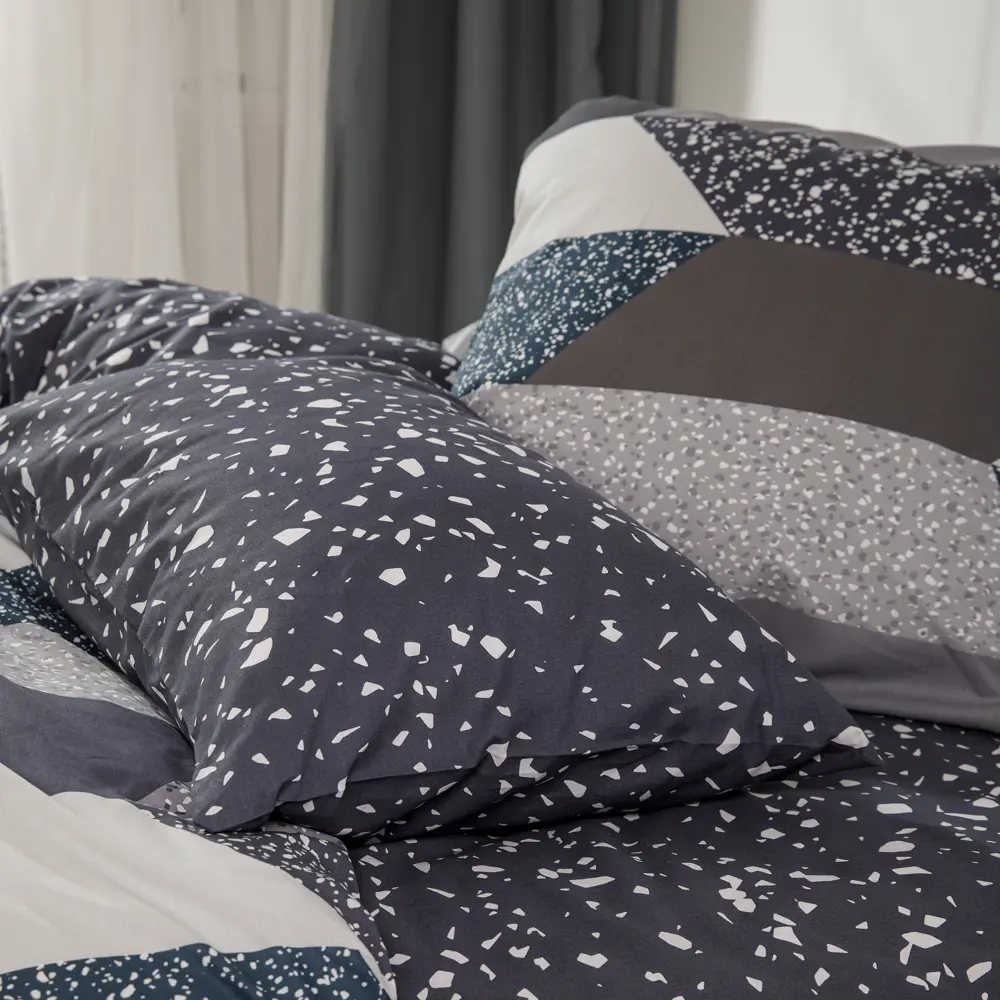 Фото 4 Комплект постельного белья Ночь Нежна Флорида 70508-1+70509-1 Поплин евро 70x70 см (2)