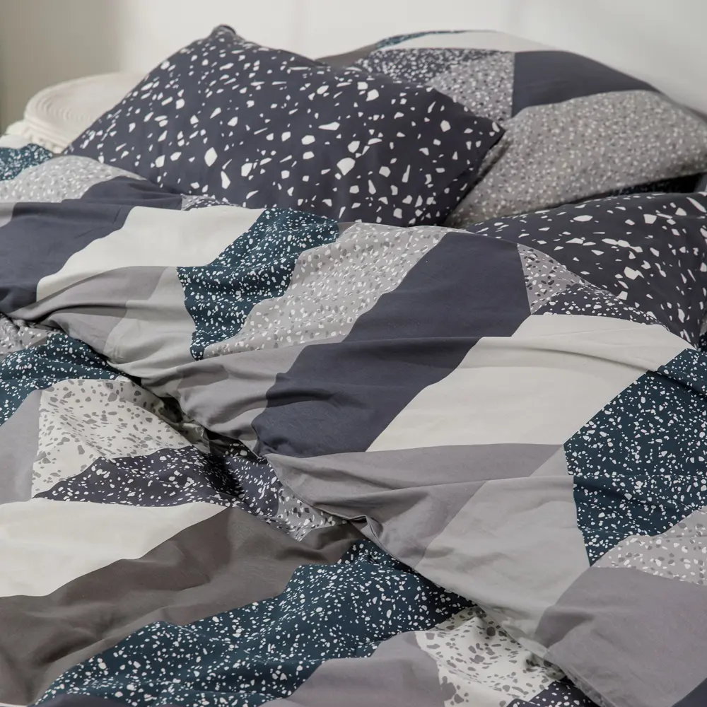 Фото 7 Комплект постельного белья Ночь Нежна Флорида 70508-1+70509-1 Поплин евро 70x70 см (2)