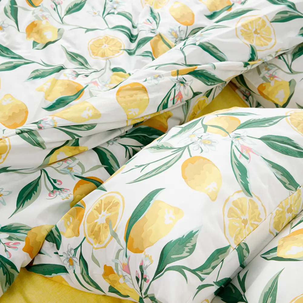 Фото 2 Комплект постельного белья Ночь Нежна Лимоны 70680-1+70648-4 Поплин 2 сп. Евро 70x70 см (2)