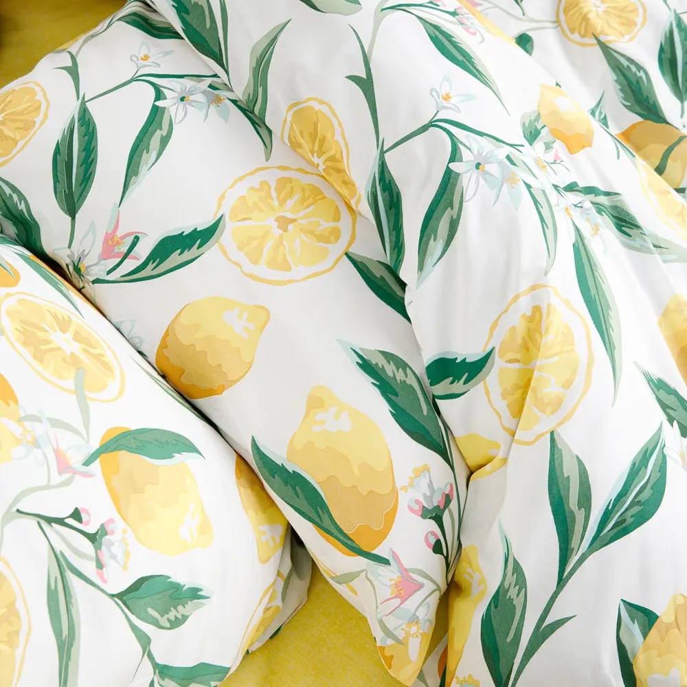 Фото 3 Комплект постельного белья Ночь Нежна Лимоны 70680-1+70648-4 Поплин 2 сп. Евро 70x70 см (2)
